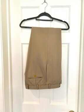 Brooks Brothers Madison Fit Dress Pants – Tan / Khaki – 100% Wool – Men’s 34x32